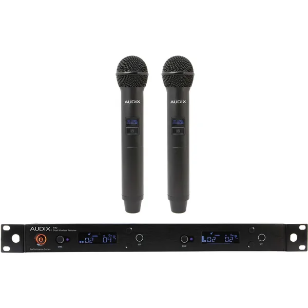 Sistema inalámbrico de doble canal Audix AP42 Performance Series con dos transmisores portátiles H60/OM5 (522 a 554 MHz)