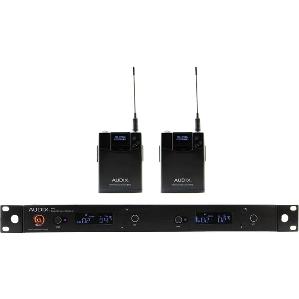 Audix AP62 BP R62 Receptor True Diversity de doble canal con dos transmisores Bodypack B60 (522 a 586 MHz)