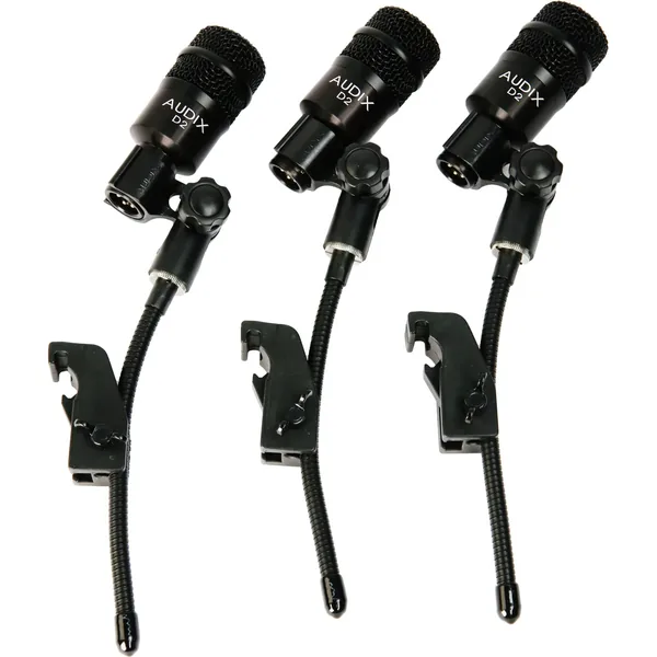 Trío de micrófonos dinámicos para instrumentos Audix D2 (paquete de 3)