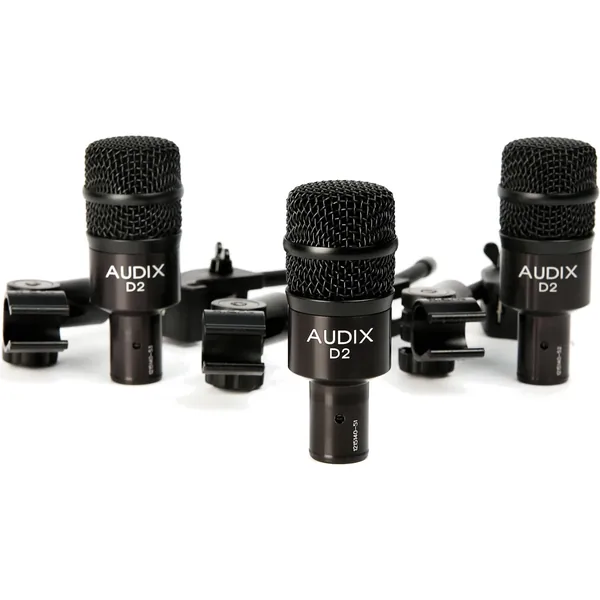 Trío de micrófonos dinámicos para instrumentos Audix D2 (paquete de 3)