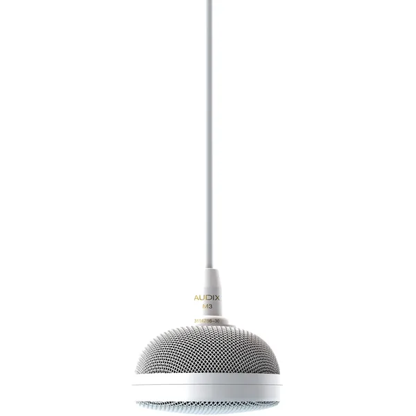 Micrófono de techo colgante Audix M3 de tres elementos con cable de 4 pies (blanco)