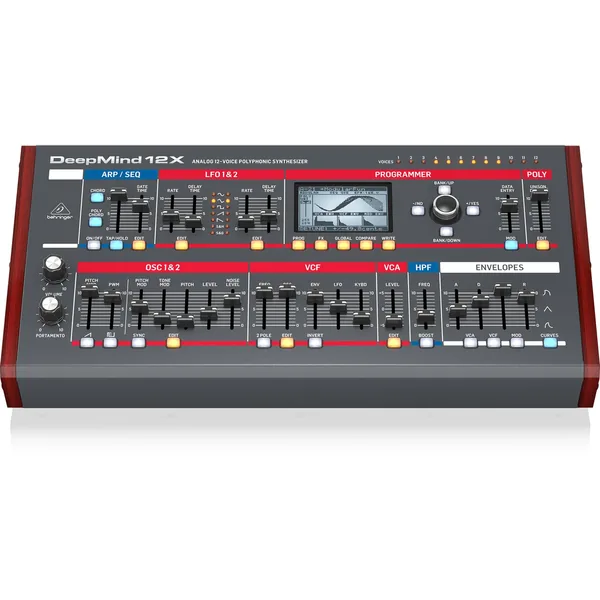 Behringer DEEPMIND 12XD Sintetizador de escritorio polifónico analógico verdadero de 12 voces con control remoto para tableta y Wi-Fi