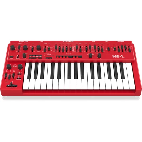 Behringer MS-1 MK II Sintetizador analógico con kit de interpretación en vivo (rojo)