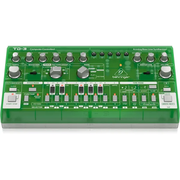 Behringer TD-3-LM Sintetizador de línea de bajo analógico con secuenciador de 16 pasos (lima)