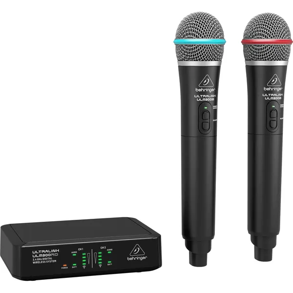 Behringer ULM302MIC Ultralink Sistema inalámbrico digital para 2 personas con 2 micrófonos de mano (2,4 GHz)