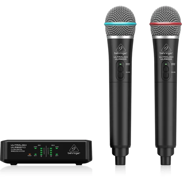 Behringer ULM302MIC Ultralink Sistema inalámbrico digital para 2 personas con 2 micrófonos de mano (2,4 GHz)