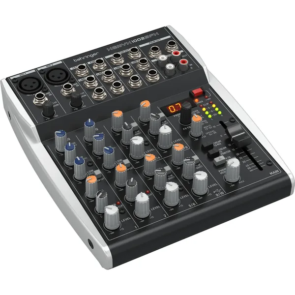 Behringer XENYX 1002SFX Mezclador analógico premium de 10 entradas con Klark Teknik FX y transmisión USB