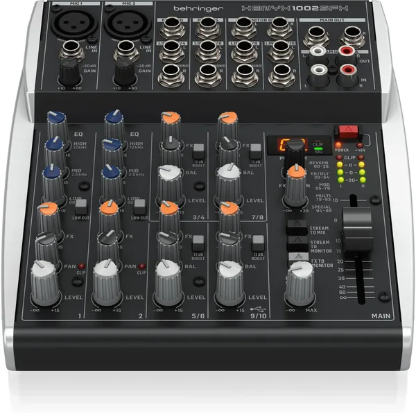 Behringer XENYX 1002SFX Mezclador analógico premium de 10 entradas con Klark Teknik FX y transmisión USB