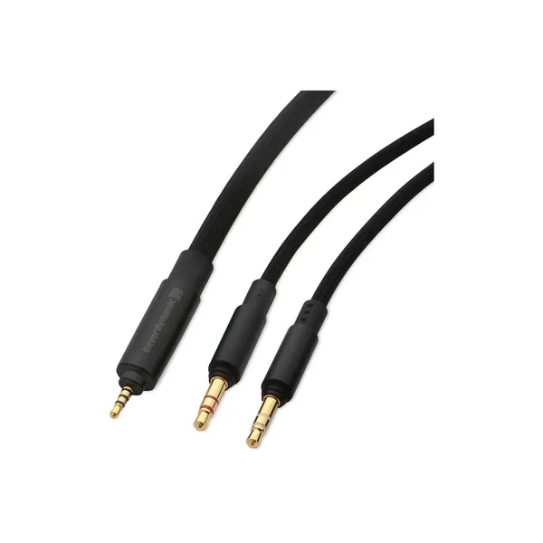 Cable estéreo de doble cara Beyerdynamic con mecanismo de bloqueo para uso en modo equilibrado (4 pines de 2,5 mm a dos de 3,5 mm, 4,6′)