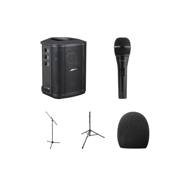 Paquete de cantante/compositor PA inalámbrico Bose S1 Pro+ con micrófono y soportes