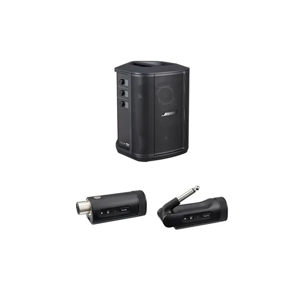 Kit de sistema PA inalámbrico Bose S1 Pro+ con micrófono/línea y transmisores de instrumentos