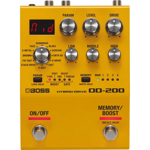 Pedal híbrido BOSS OD-200 para guitarras eléctricas