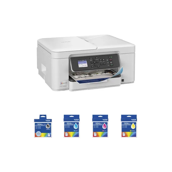 Brother MFC-J1365DW INKvestment All-in-One Color Inkjet Printer with LC501XL High-Yield Ink Cartridges Kit