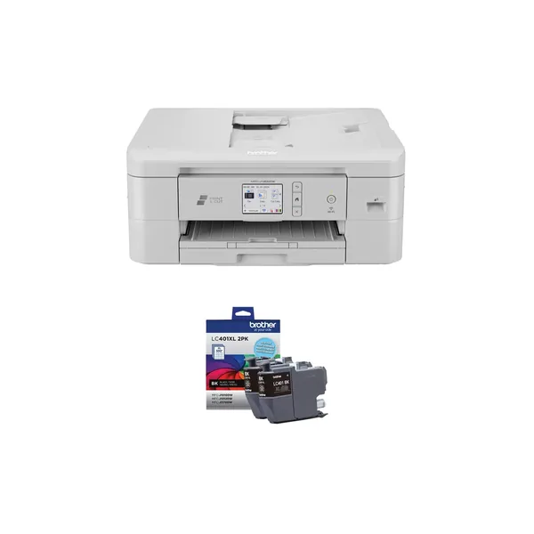 Brother MFC-J1800DW Print & Cut All-in-One Color Inkjet Printer with LC401XL2PKS High-Yield Black Ink Cartridges Kit