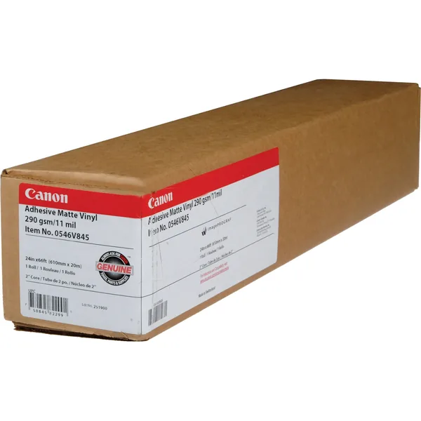 Canon Adhesive Matte Vinyl (White, 24″ x 60′ Roll)