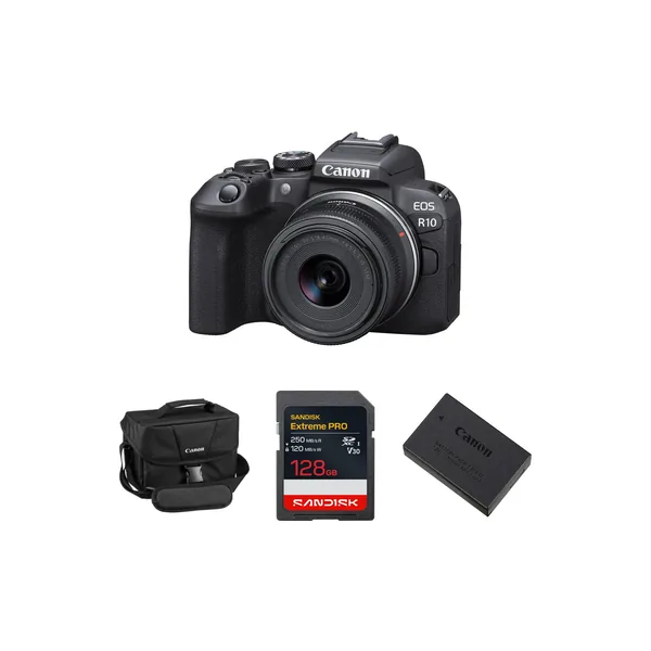 Canon EOS R10 Mirrorless Camera with 18-45mm Lens and Essentials+ Kit