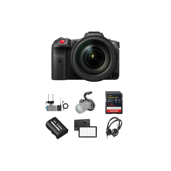 Canon EOS R5 C Mirrorless Cine Camera Kit with RF 24-70mm Lens & EW-DP Wireless Mic