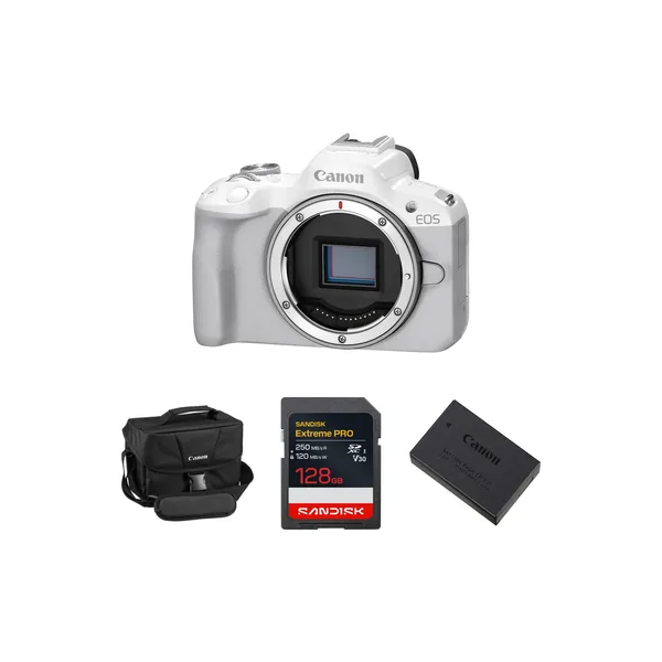 Canon EOS R50 Mirrorless Camera with Essentials+ Kit (White)