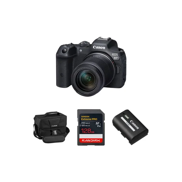 Canon EOS R7 Mirrorless Camera with 18-150mm Lens and Essentials+ Kit