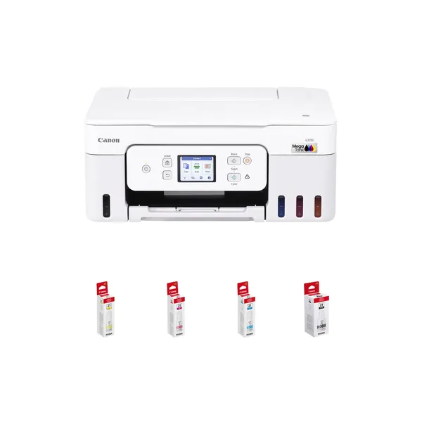 Canon PIXMA G3290 Wireless MegaTank All-in-One Printer with Four GI-21 Ink Bottles Kit