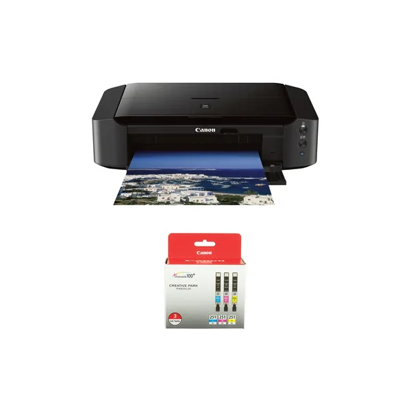 Canon PIXMA iP8720 Wireless Inkjet Photo Printer with CLI-251XL 3-Cartridge Color Ink Set Kit