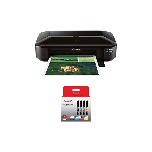 Canon PIXMA iX6820 Wireless Inkjet Printer with CLI-251 4-Color Ink Pack Kit