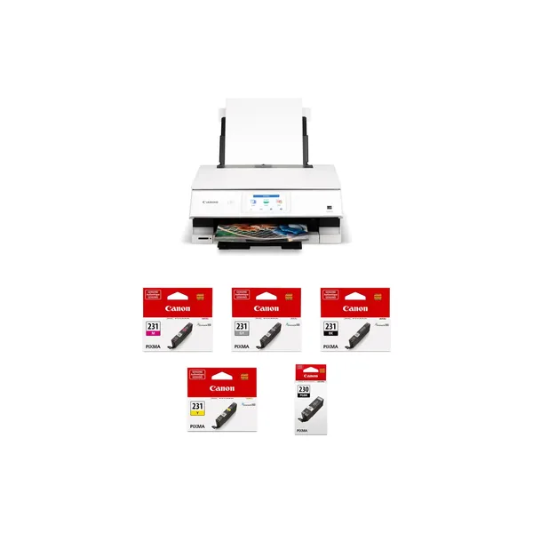 Canon PIXMA TS8820 Wireless All-in-One Inkjet Printer with CLI-231/PGI-230 5-Color Ink Tank Kit