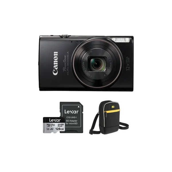 Canon PowerShot ELPH 360 HS A Camera with Basic Bundle (Black)