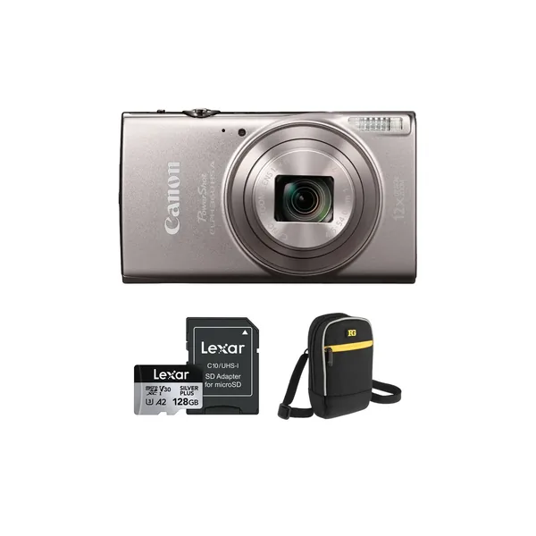 Canon PowerShot ELPH 360 HS A Camera with Basic Bundle (Silver)