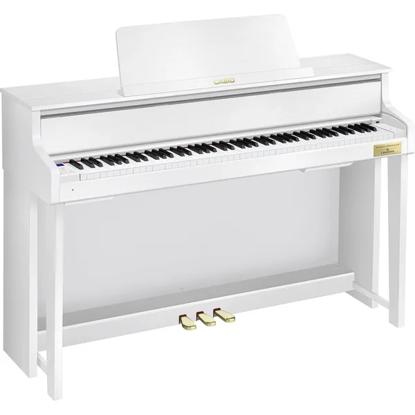 Casio Celviano Grand Hybrid GP-310 Piano digital estilo consola con banco (blanco satinado)