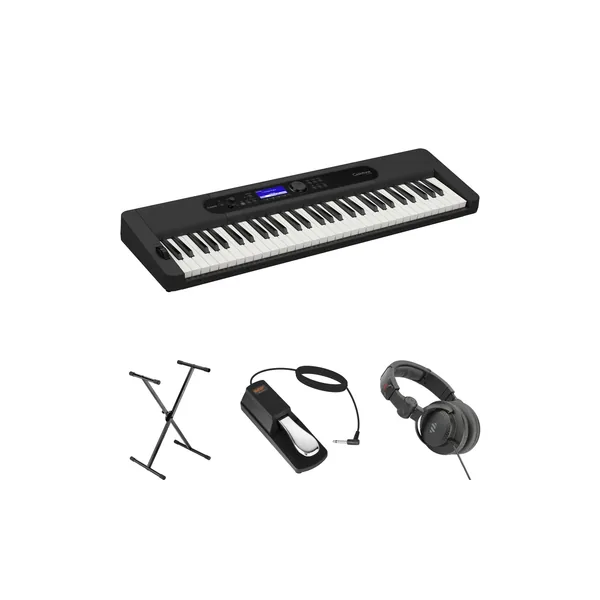 Casio CT-S400 Kit económico de teclado portátil sensible al tacto de 61 teclas (negro)