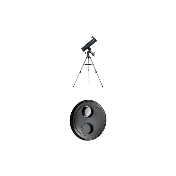 Telescopio reflector Celestron AstroMaster 130EQ-MD y kit de filtro solar EclipSmart