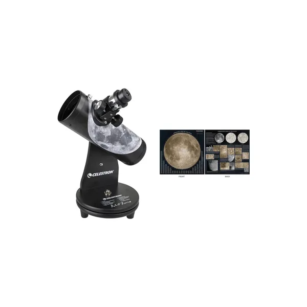 Telescopio reflector Celestron FirstScope 76 mm f/4 Signature Series Moon Alt-Az con kit de mapas