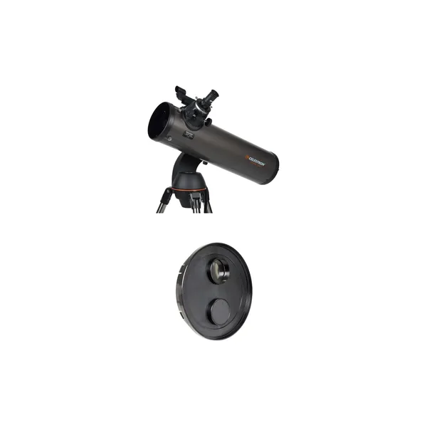Celestron NexStar 130SLT 130 mm f/5 Telescopio reflector y kit de filtro solar EclipSmart