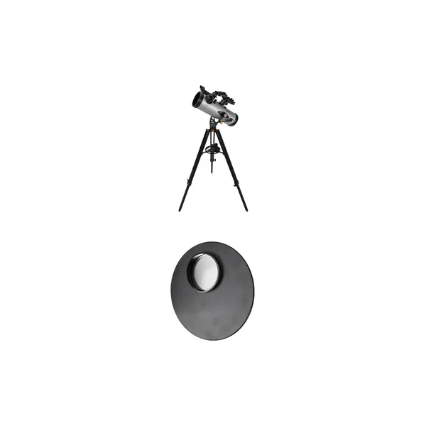 Telescopio reflector Celestron StarSense Explorer LT 114AZ y kit de filtro solar EclipSmart