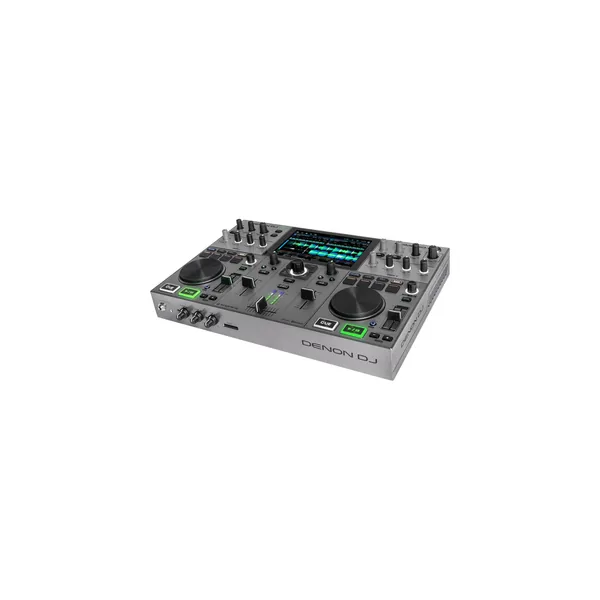 Denon DJ PRIME GO+ Consola de DJ inteligente recargable independiente de 2 decks con pantalla táctil de 7″