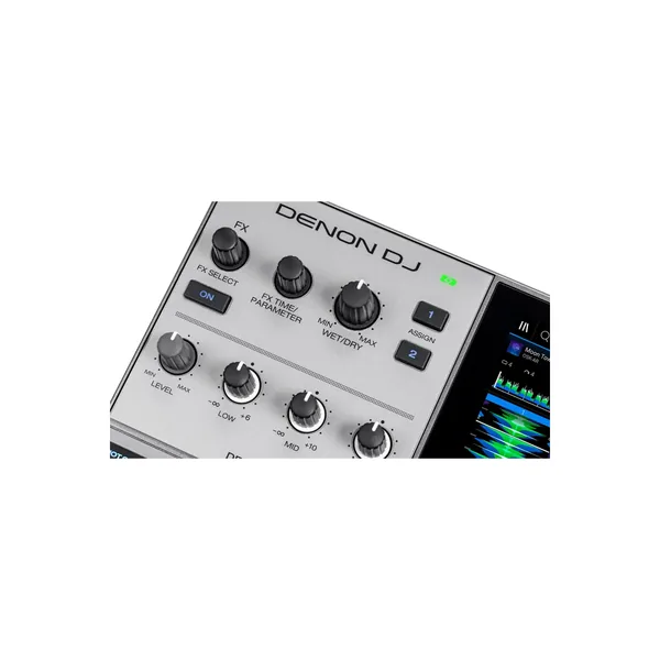 Denon DJ PRIME GO+ Consola de DJ inteligente recargable independiente de 2 decks con pantalla táctil de 7″