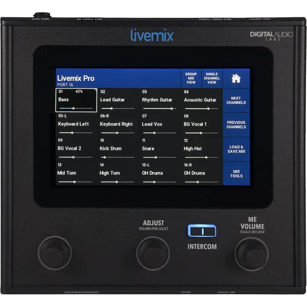Digital Audio Labs Livemix Pro Solo MD Mezclador personal con preamplificador de micrófono con intercomunicador incorporado