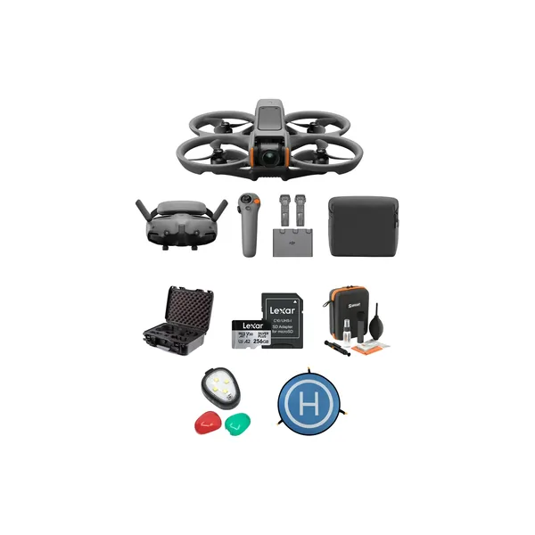 Drone DJI Avata 2 FPV con combo Fly More de 3 baterías y paquete de accesorios