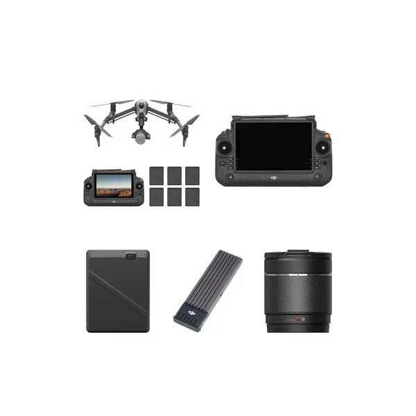 Drone DJI Inspire 3 con almacenamiento PROSSD de 1 TB y kit de lentes de 18 mm