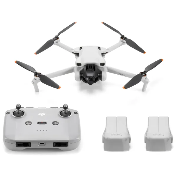 Drone DJI Mini 3 con control remoto RC-N1 y kit de estuche de viaje (Combo Fly More)