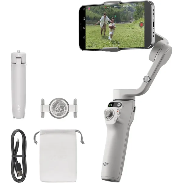 DJI Osmo Mobile 6 Smartphone Gimbal con banco de energía y kit de limpieza óptica (gris platino)