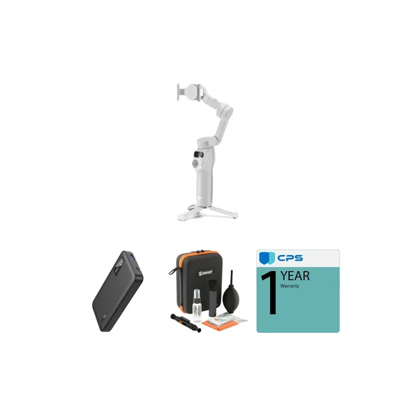 Gimbal para teléfono inteligente DJI Osmo Mobile 7 con banco de energía y kit de limpieza óptica