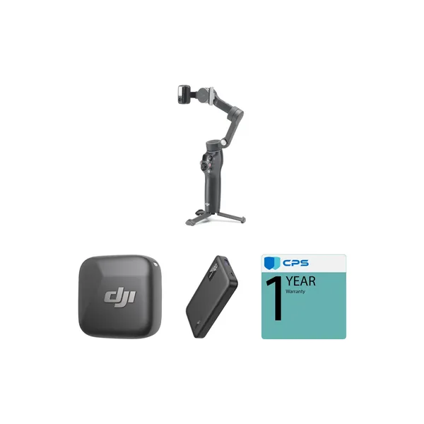 DJI Osmo Mobile 7P Smartphone Gimbal con mini transmisor con clip y kit de banco de energía (negro)