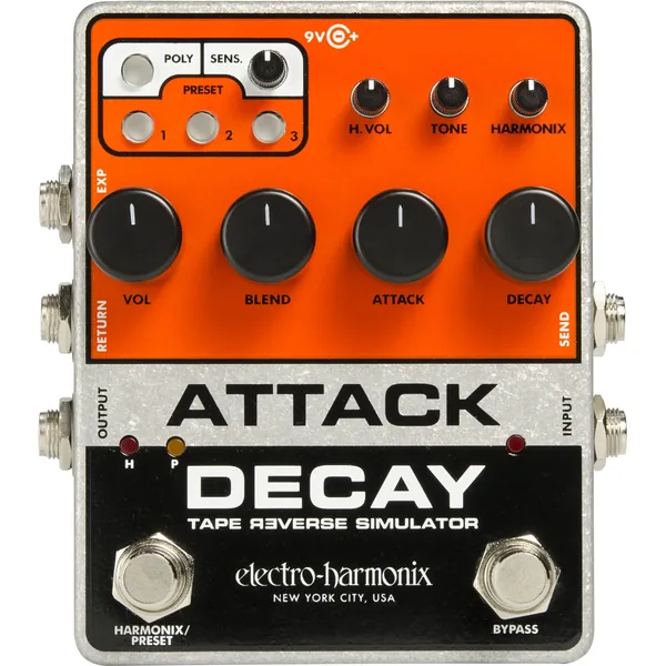Electro-Harmonix Attack Decay Tape Pedal simulador inverso para guitarra eléctrica