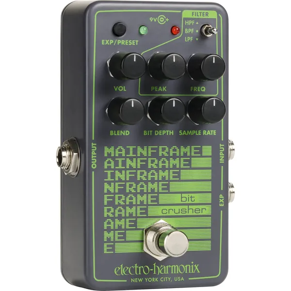 Pedal de efectos Electro-Harmonix Mainframe Bit Crusher con fuente de alimentación