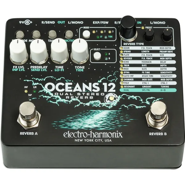 Electro-Harmonix Oceans 12 Reverberación estéreo dual