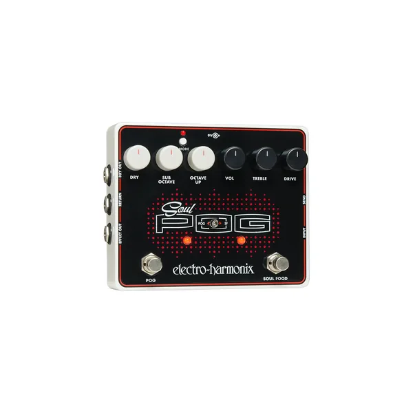 Pedal generador de octava polifónica y overdrive Electro-Harmonix Soul POG con fuente de alimentación