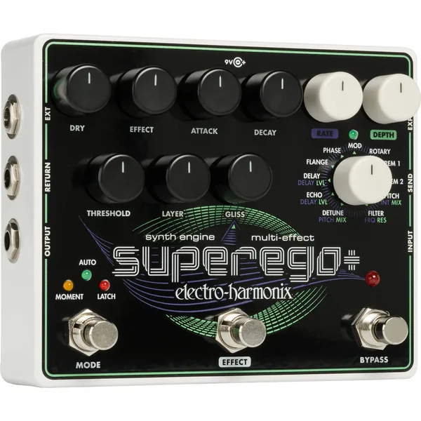 Electro-Harmonix Superego+ Freeze, motor de sintetizador y pedal multiefectos con fuente de alimentación