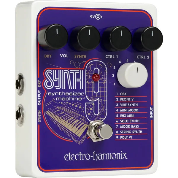 Máquina sintetizadora Electro-Harmonix Synth9 para guitarra eléctrica y bajo (fuente de alimentación incluida)